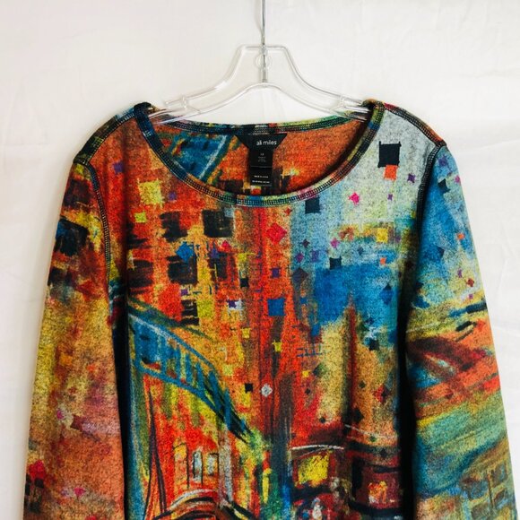 Ali Miles Women's Size 1X Soft Fleece Artsy Tunic Top - Picture 2 of 5